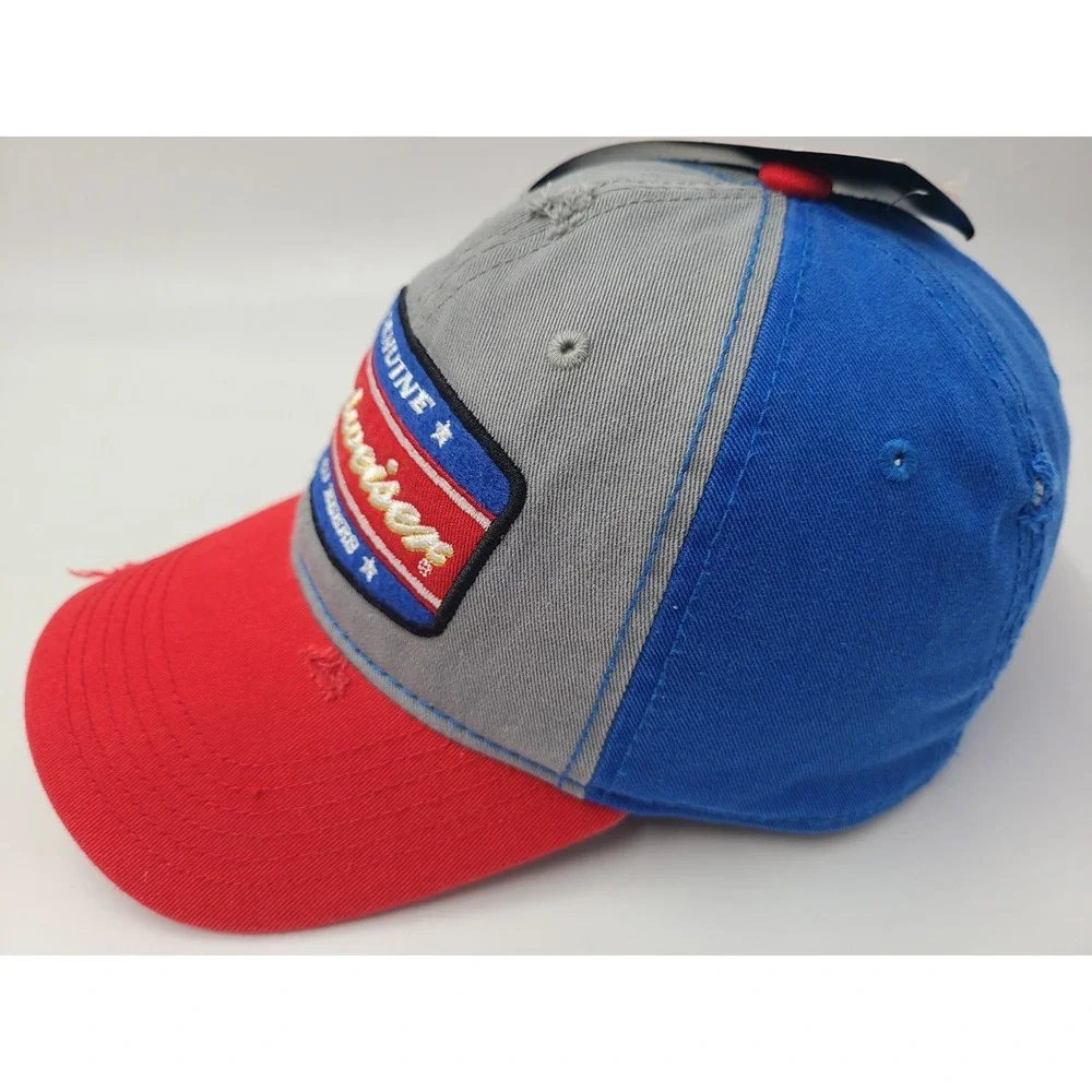 Budweiser King of‎ Beers Distressed Snapback Hat Cap Bud Men Women Gray Red Blue